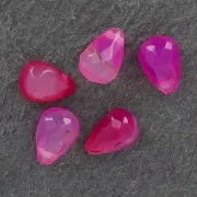 Gota facetada 6x9mm Fuchsia Agate x1