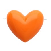 Cuentas corazón de resina opaca 13x15 mm - agujero horizontal - Naranja x6|raw }}