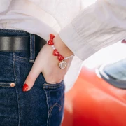 Cuentas corazón de resina opaca 13x15 mm - agujero horizontal - rosa fucsia x6