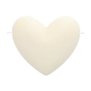Cuentas corazón de resina opaca 13x15 mm - agujero horizontal - Crudo x6