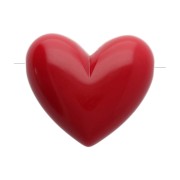 Cuentas corazón de resina opaca 13x15 mm - agujero horizontal - Rojo carmín x6|raw }}