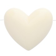 Cuenta corazón resina opaca 15,5x18 mm - agujero horizontal - Crudo x1