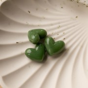 Cuenta corazón resina opaca 15,5x18 mm - agujero horizontal - jaspeado caqui x1