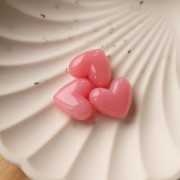 Cuenta corazón 15.5x18mm resina translúcida - agujero horizontal - Rosa Oscuro jaspeado x1