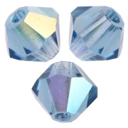 Preciosa seed beads - Cuenta rondelle 4 mm - Malibu Blue AB x30