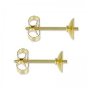 Pendientes para redondas semi-perforadas 6 8 et 10 mm Gold Filled x2