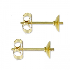 Pendientes para redondas semi-perforadas 6 8 et 10 mm Gold Filled x2