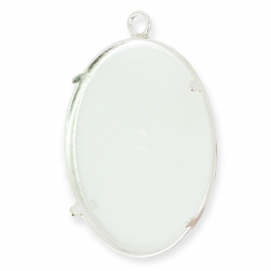 Engaste colgante fondo plano para cabuchón 30x22 mm Plata 925 x1