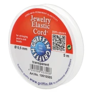 Cordón elástico Stretch Magic de 0,5 mm - Transparente x5m