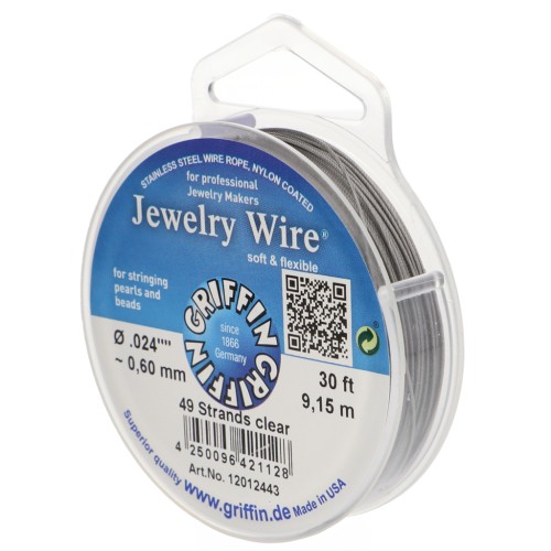 Alambre de cable redondo 49 hilos 0,6 mm - Acero inoxidable x9,15m