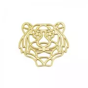 Separador tigre 18.5 mm Plata 925 dorado con oro fino x1