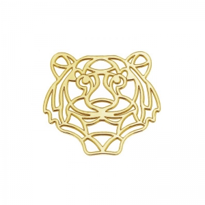 Separador tigre 18.5 mm Plata 925 dorado con oro fino x1