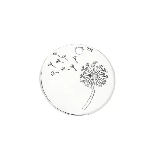 Dije diente de león 14 mm de Plata 925 x1