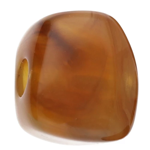 Cuenta cubo irregular 15x13 mm en resina transparente - Caramelo jaspeado x1