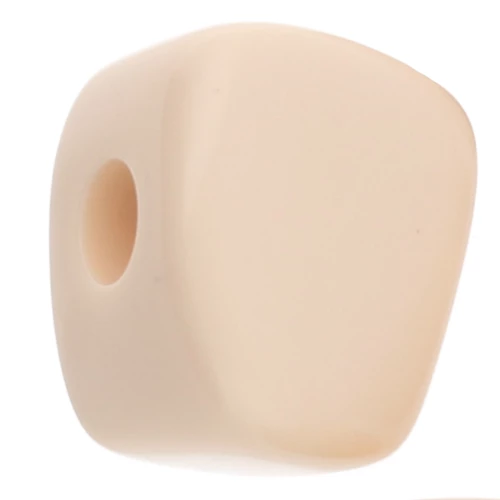Cuenta cubo irregular 15x13 mm en resina opaca - Marfil x1
