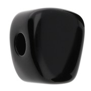 Cuenta cubo irregular 15x13 mm en resina opaca - Negro x1|raw }}