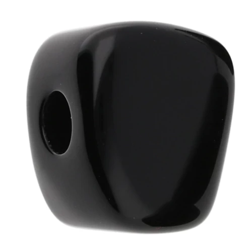 Cuenta cubo irregular 15x13 mm en resina opaca - Negro x1