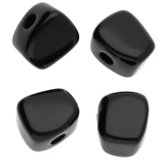 Cuenta cubo irregular 15x13 mm en resina opaca - Negro x1