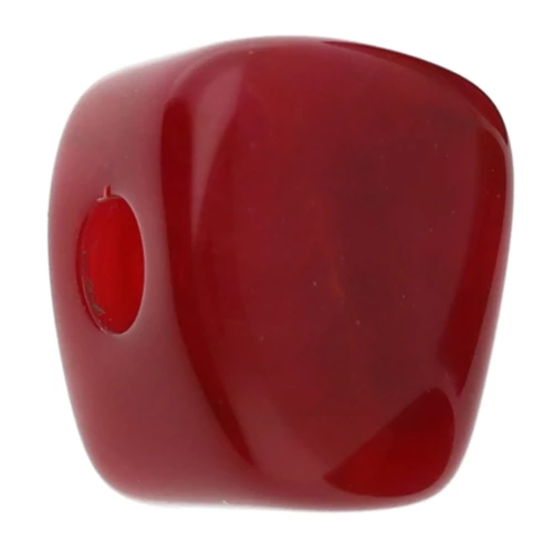 Cuenta cubo irregular 15x13 mm en resina translúcida - Burdeos jaspeado x1