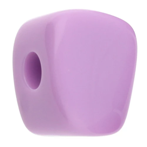 Cuenta cubo irregular 15x13 mm en resina opaca - Lila x1
