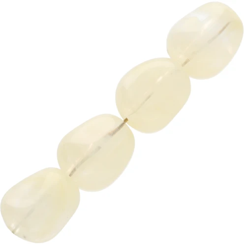 Cuentas acrílicas transparentes irregulares 12x10 mm - Beige jaspeado x10