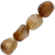 Cuentas acrílicas transparentes irregulares 12x10 mm - Marrón claro jaspeado x10