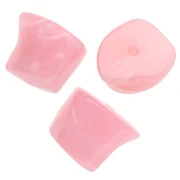 Cuentas irregulares de acrílico translúcido 16x20 mm - Rosa claro x4
