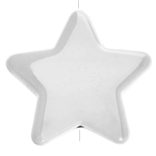 Cuenta de estrella acrílica metálica CCB 37x39,5 mm - Plateado x1