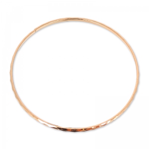 Pulsera jonc plano facetado 68 mm dorado rosa HQ x1