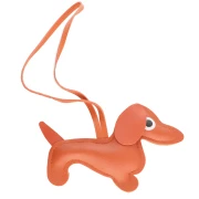 Colgante Perro Teckel 14x8 cm para bolso bisutería - PU - Naranja x1