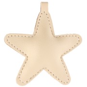 Colgante estrella 68 mm para joyería bolso - PU - Beige x1