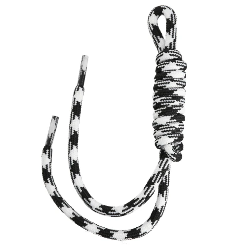 Accesorio de paracord para llavero y bolso grigri - 22 cm - Negro - Blanco x1