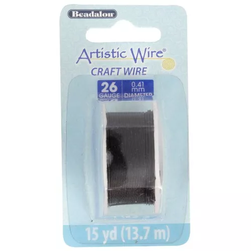 Alambre de cobre artístico 0,41 mm anti-desgaste - Negro x13,7m
