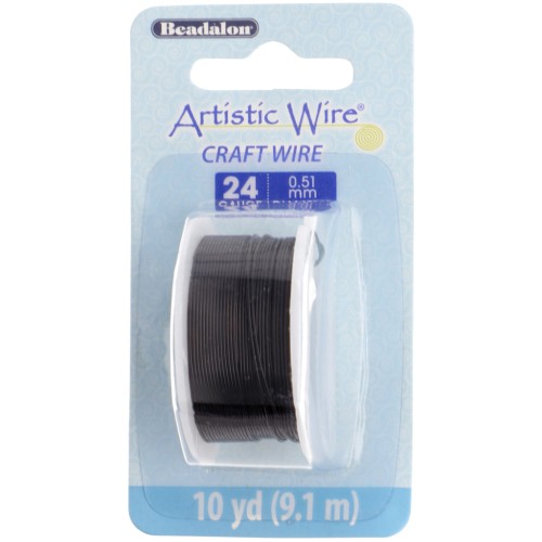 Alambre de cobre artístico 0,51 mm anti-desgaste - Negro x9,1m