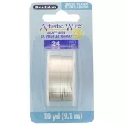 Alambre de Cobre Artístico 0.51 mm - Plateado anti-deslustre x9.1m