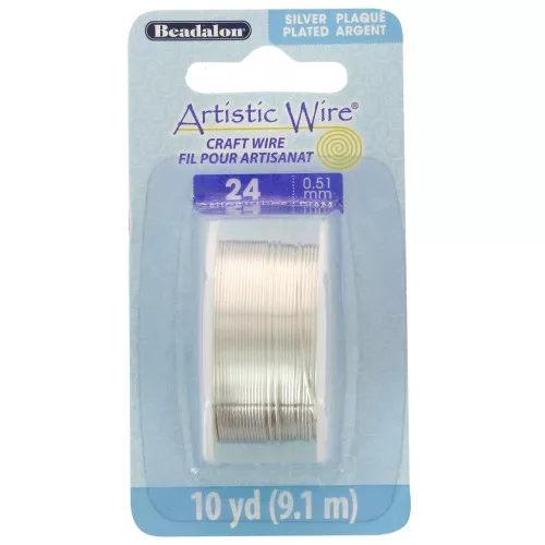 Hilo de cobre Artistic Wire de 0,51 mm - Chapado en plata antideslustrante x9.1m