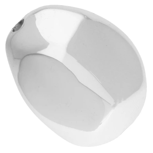 Cuenta ovalada facetada irregular CCB Metallic Acrylic 36x29 mm - Plateado x1