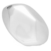 20x15 mm perla ovalada facetada irregular en acrílico metálico CCB - Plateado x4