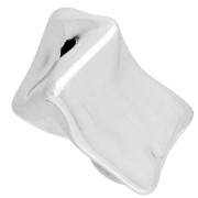 Cuenta Acrílico Metálico CCB 20x17.5mm Irregular - Plateado x1