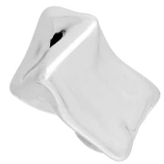 Cuenta Acrílico Metálico CCB 20x17.5mm Irregular - Plateado x1