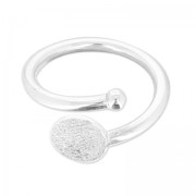 Anillo flexible tamaño 54 con disco plano 8 mm Plata 925 x1