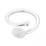 Anillo flexible tamaño 54 con disco plano 8 mm Plata 925 x1