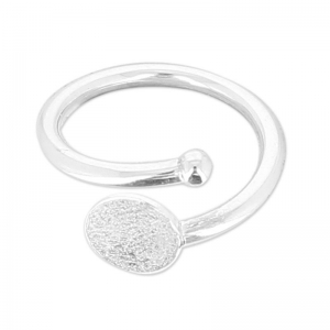 Anillo flexible tamaño 54 con disco plano 8 mm Plata 925 x1