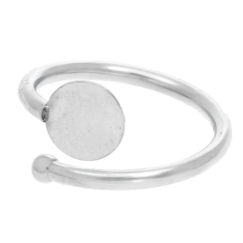 Anillo flexible tamaño 54 con disco plano 8 mm Plata 925 x1