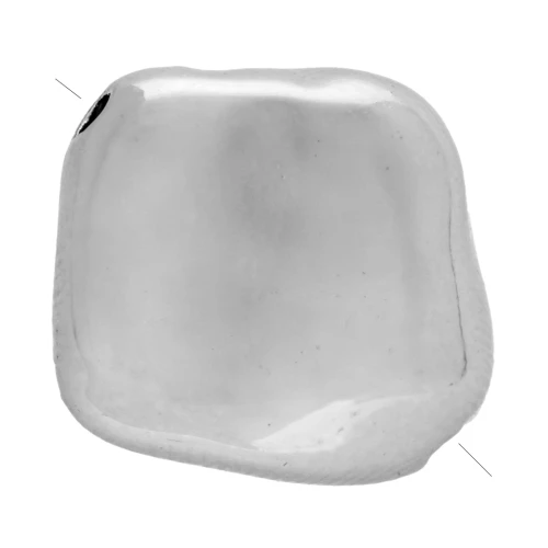 CCB Cuenta Rombo Acrílico Metálico Irregular 15x16 mm - Plateado x4