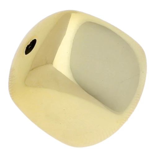 CCB Acrílico Metálico 16x17mm Cuenta Cubo Irregular - Dorado x1