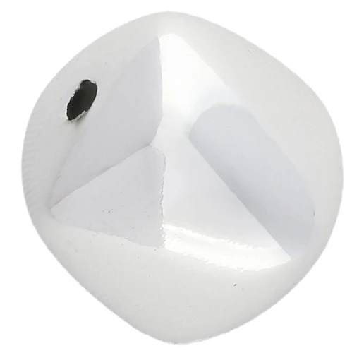 CCB Acrílico Metálico 16x17mm Cuenta Cubo Irregular - Plateado x1