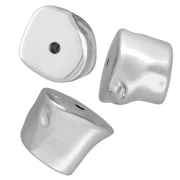 CCB Acrílico Metálico 16x20mm Cuentas Irregulares - Plateado x1