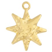 Dije Estrella del Norte martillada 16 mm - Dorado con oro fino x1