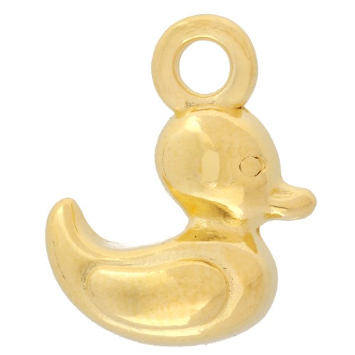 Dije de pato 15x12 mm - Dorado con oro fino x1
